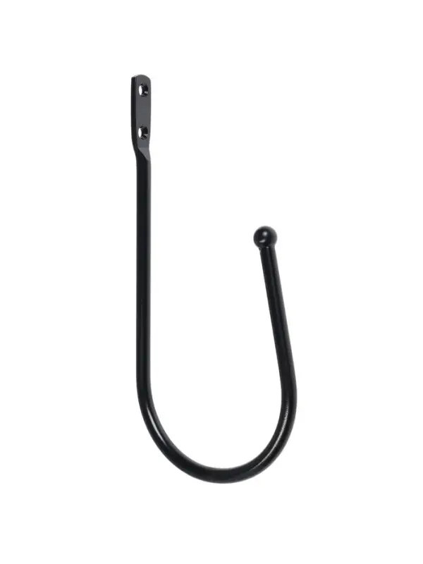 Крючок для штор ТУНДРА KS011, однорожковый, цвет черный, 2 шт