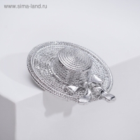 Брошь &laquo;Шляпка&raquo;, цвет серебро