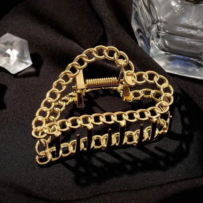 Краб для волос "Дороти" сердце, 7,5 см, золото