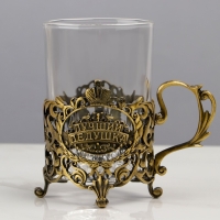 Подстаканник со стаканом "Лучший дедушка", 12,5 х 12,5 х 13 см