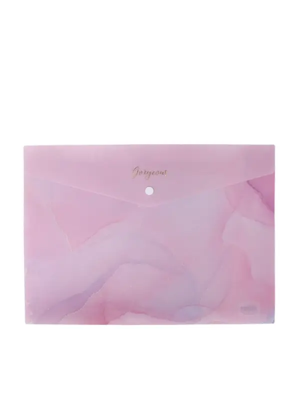 Папка-конверт на кнопке формат А4 180мкр блестящая МИКС Мрамор  (штрихкод на штуке)