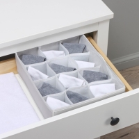 Органайзер для хранения белья LaDо́m, 12 ячеек, 32&times;24&times;12 см, цвет серый