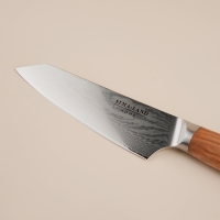 Нож кухонный SL Home &laquo;Оливия&raquo;, шеф, лезвие 16 см, дамасская сталь, цвет коричневый