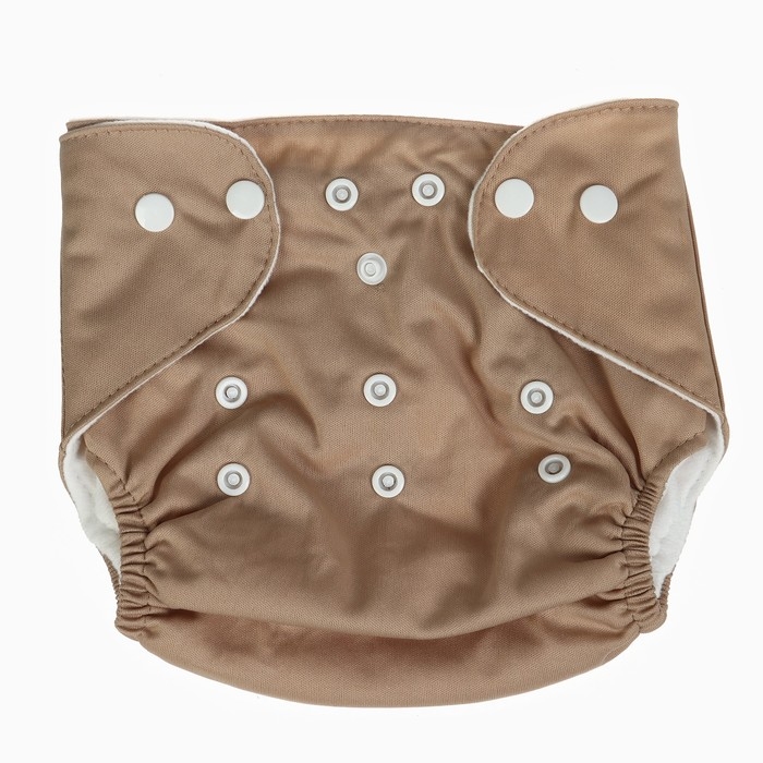 Набор многоразовых подгузников &laquo;Листья&raquo;, 3-8 кг, цвет белый, коричневый, 2 шт., Крошка Я