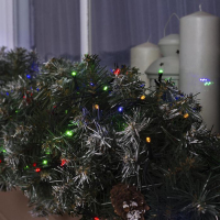 Гирлянда &laquo;Нить&raquo; 10 м, IP44, тёмная нить, 100 LED, свечение мульти, 8 режимов, 220 В