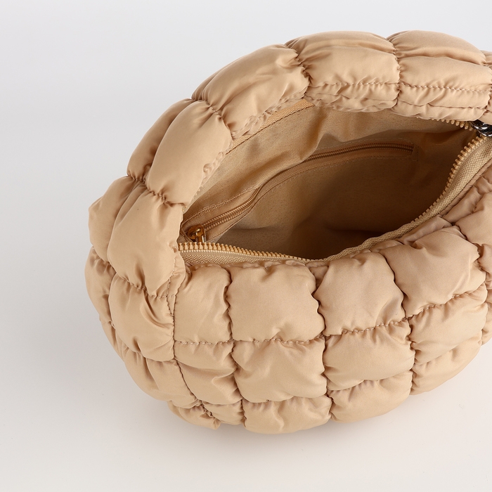 Сумка молодёжная на молнии, цвет бежевый