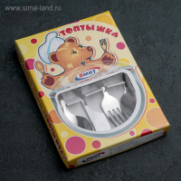 Набор столовых приборов &laquo;Топтыжка&raquo;, 4 предмета, толщина 1,5 мм