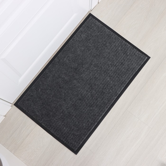 Коврик придверный влаговпитывающий, ребристый, &laquo;Стандарт&raquo;, 50&times;80 см, цвет серый