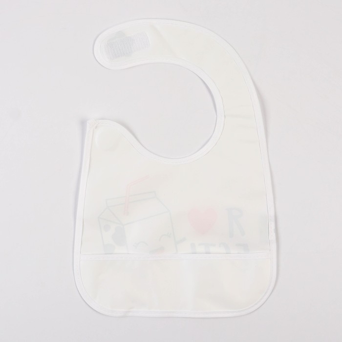 Нагрудник для кормления &laquo;Я люблю есть&raquo; непромокаемый на липучке, с карманом