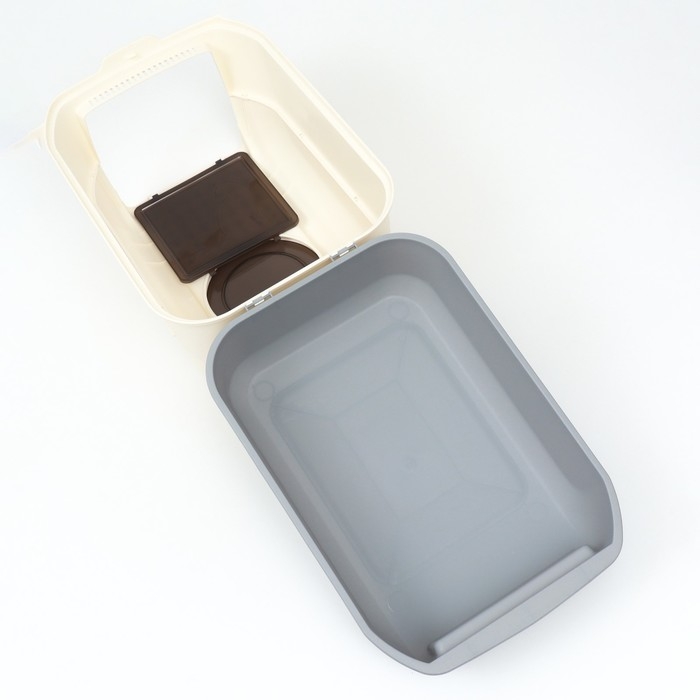 Туалет закрытый с откидным верхом 36 х 51 х 34 см, серый