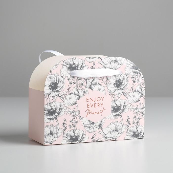 Переноска для цветов складная &laquo;Enjoy every moment&raquo;, 17 &times; 13 &times; 7 см