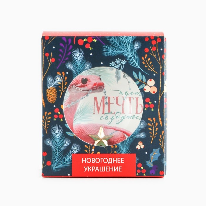 Новогодний шар ёлочный &laquo;мечты сбудутся&raquo;, на Новый год, d = 6 см