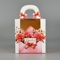 Коробка сборная &laquo;Цветочное послание&raquo; 14 х 16 х 14 см