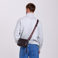 Сумка мужская через плечо, искусственная кожа, цвет коричневый