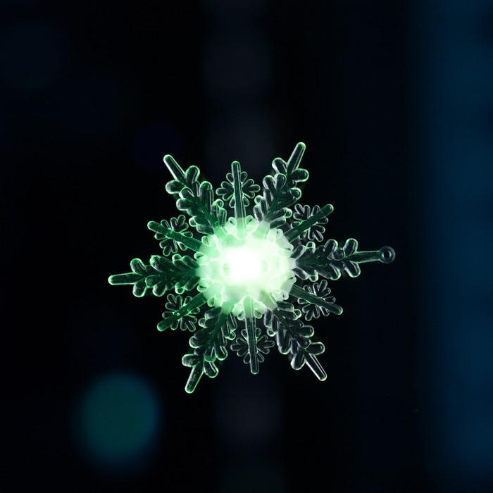 Светодиодная игрушка на липучке &laquo;Снежинка&raquo; 11 см, батарейки LR44х3 (в комплекте), свечение мульти