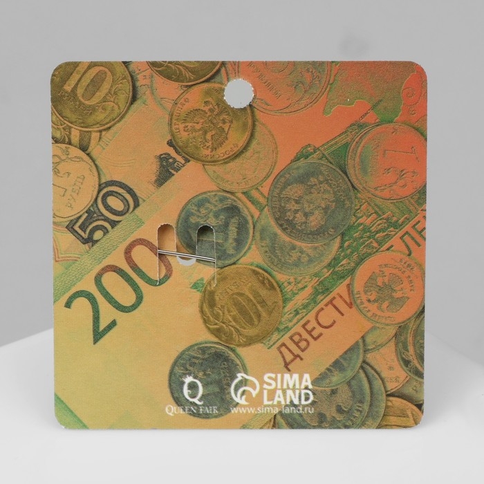 Булавка-оберег &laquo;Денежная, цвет бело-синий в серебре