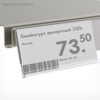 Ценникодержатель полочный самоклеящийся, DBR39, 100&times;0,3&times;4,2 см, цвет белый
