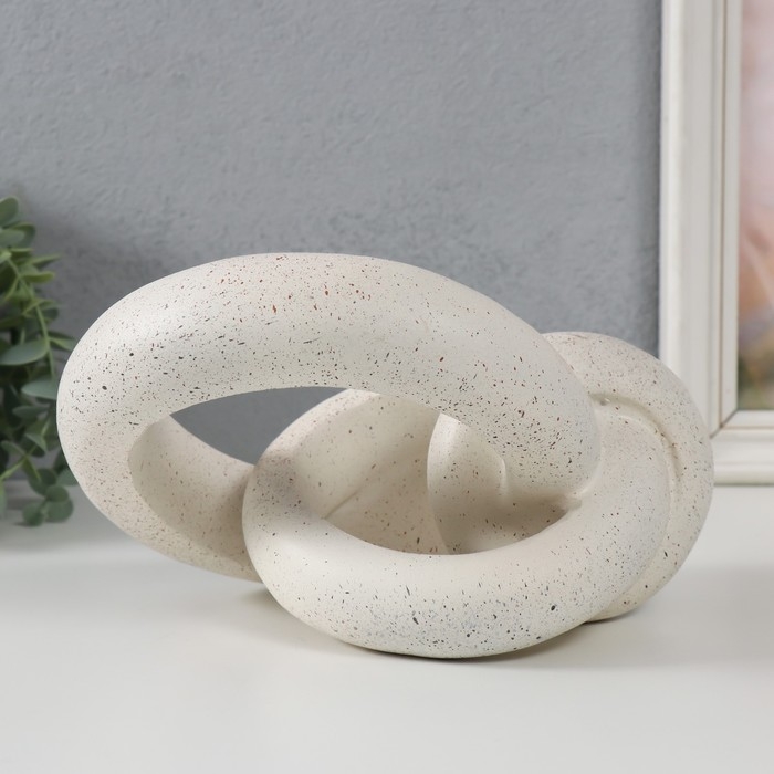 Сувенир полистоун "Абстракция. Узел" белый с чёрными вкраплениями 20х18х11,5 см