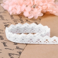 Кружево вязаное, 14 мм &times; 15 &plusmn; 1 м, цвет кипенно-белый