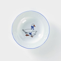 Тарелка фарфоровая глубокая &laquo;Гуси&raquo;, 250 мл, d=20 см, деколь МИКС