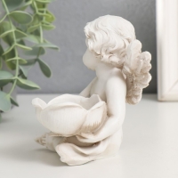 Сувенир полистоун подсвечник "Ангелочек с цветком" МИКС 10х8,2х9,2 см