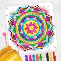 Набор для творчества. Фреска песком &laquo;Калейдоскоп желаний&raquo; + 9 цветов песка по 4 гр, блёстки, стека