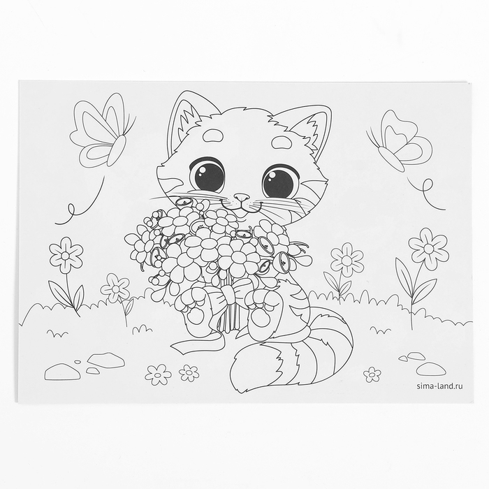 Аппликация стразами для детей &laquo;Щенок с Котенком&raquo;, А6, набор для творчества