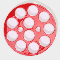 Тортовница с крышкой, съёмная подставка для пирожных, 11 ячеек, 30,5&times;21,5 см, цвет красный