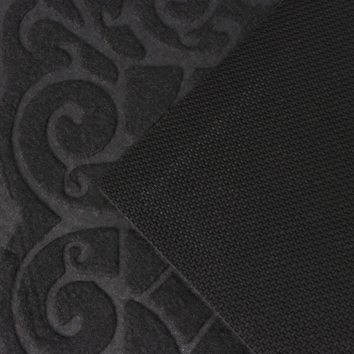 Коврик влаговпитывающий придверный без окантовки Доляна &laquo;Восточная сказка&raquo;, 40&times;60 см, цвет серый