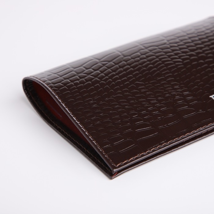 Обложка для паспорта, цвет тёмно-коричневый