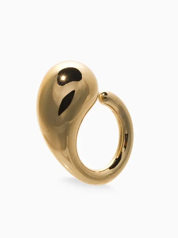 Кольцо пластик "Капля Бо", р-р 17, цвет золото