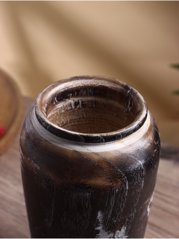 Подсвечник из дерева Джати, d 7 см, 12х12х23 см, цв. темно-коричневый