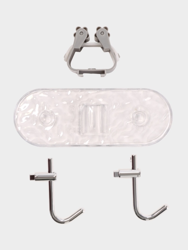 Держатель для швабр настенный самоклеящийся, прозрачная основа, 16х6х6 см