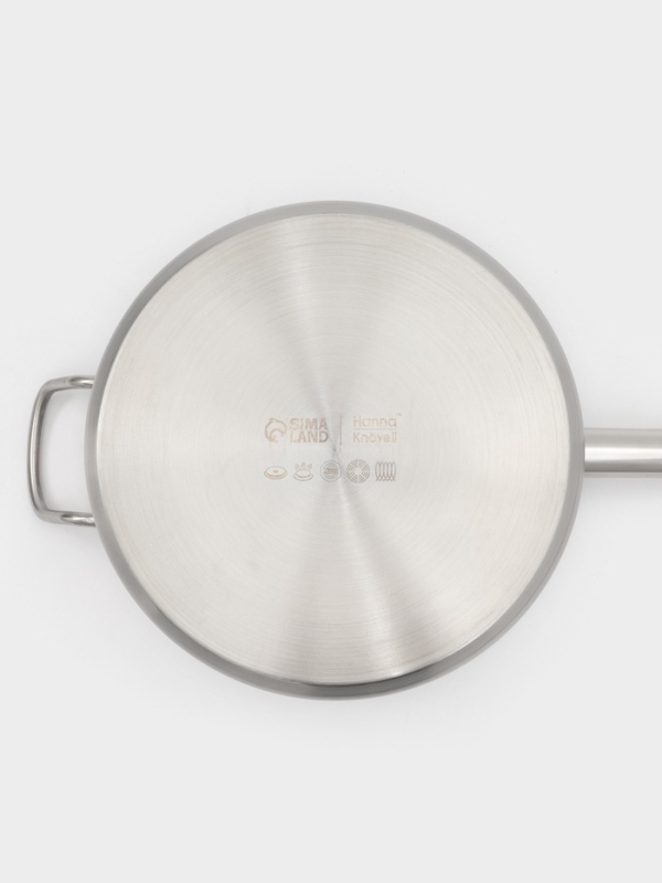 Ковш 9,8 л, d=28, h=16 см, с крышкой, толщина стенки 0,8 мм, индукция, две ручки