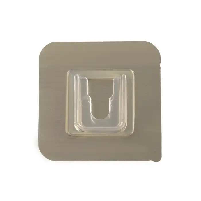 Комплект настенных держателей ТУНДРА с клейкой поверхностью, 60&times;60&times;10 мм, цвет никель