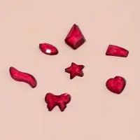 Фигурки для декора, объёмные, полупрозрачные, темно-розовые