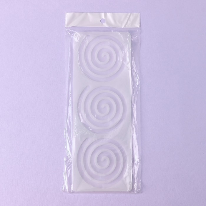 Форма для шоколада &laquo;Спираль&raquo;, силикон, 3 ячейки, 24,5&times;9&times;0,3 см, цвет прозрачный