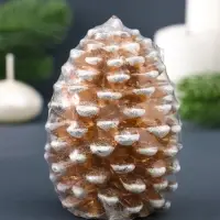 Свеча фигурная "Шишка новогодняя" 6,5х6,5х9 см, цв. золотой