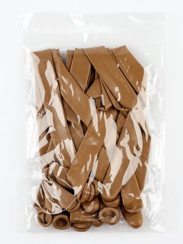 Воздушные шары для моделирования 125 см, d=7.5 см, 10 шт., коричневые