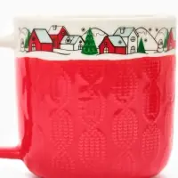Кружка чайная керамическая &laquo;Новогодняя деревушка&raquo;, 350 мл, ручная работа