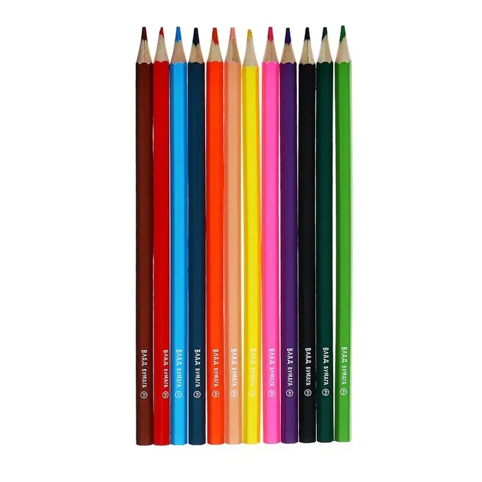 Карандаши цветные, 12 цветов &laquo;Влад А4&raquo;, в картонной коробке с европодвесом