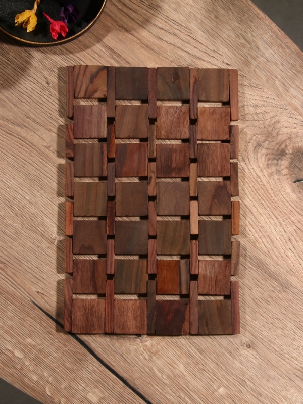 Коврик из тикового дерева, 30х20х0,7 см