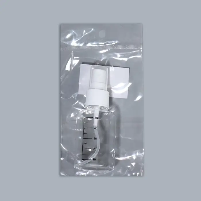 Бутылочка для хранения, с распылителем, со шкалой деления, 50 мл, белая, прозрачная
