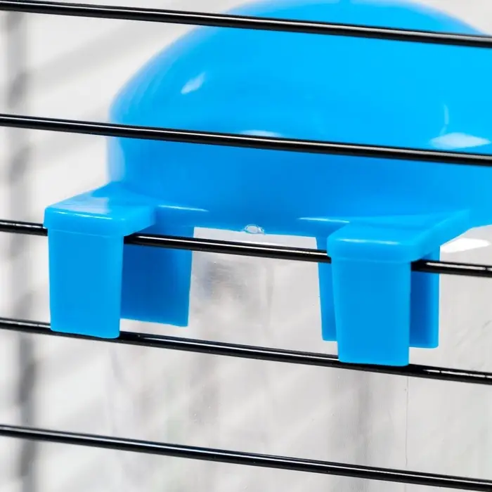 Поилка для клетки, 400 мл, 9 х 6 х 20 см, голубая