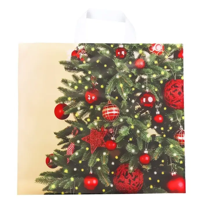 Пакет "Мерцание", полиэтиленовый с петлевой ручкой, 38х34 см, 70 мкм