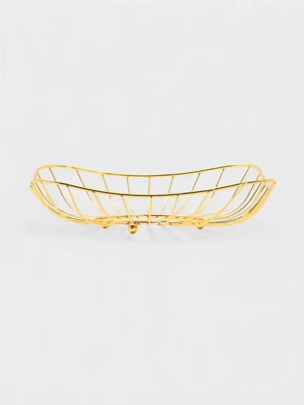 Ваза для фруктов "Милена" 28*28*7 см, цвет золотой