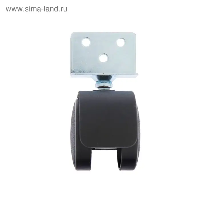 Колесо мебельное, d=40 мм, Г-образное, с креплением, без тормоза, черный пластик