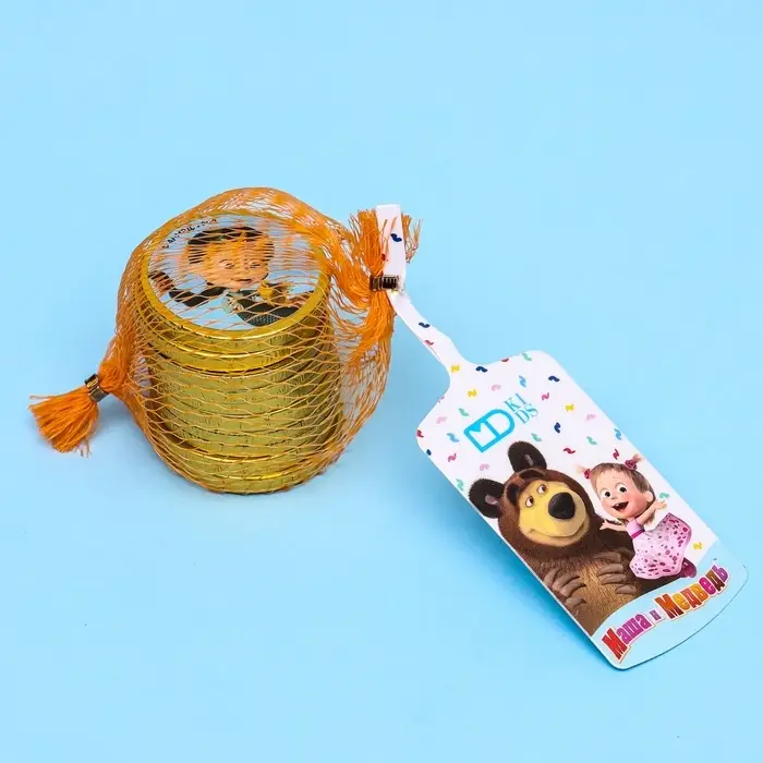 Шоколадные медали &laquo;Золотая авоська: Маша и Медведь&raquo;, 6 г