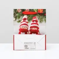 Пакет ламинированный &laquo;Сани с подарком&raquo;, 11.5&times;14.5&times;6 см