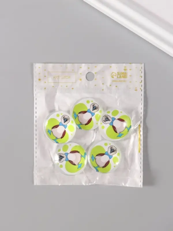 Кабошон стекло для творчества "Круг. Олуша" 3х3 см